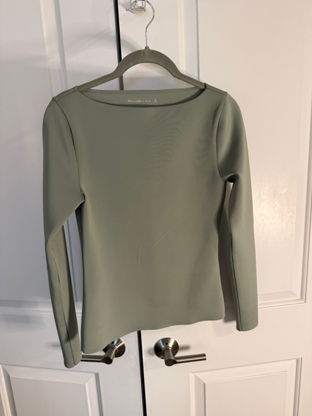 Abercrombie & Fitch Sage Green Long-Sleeve Top